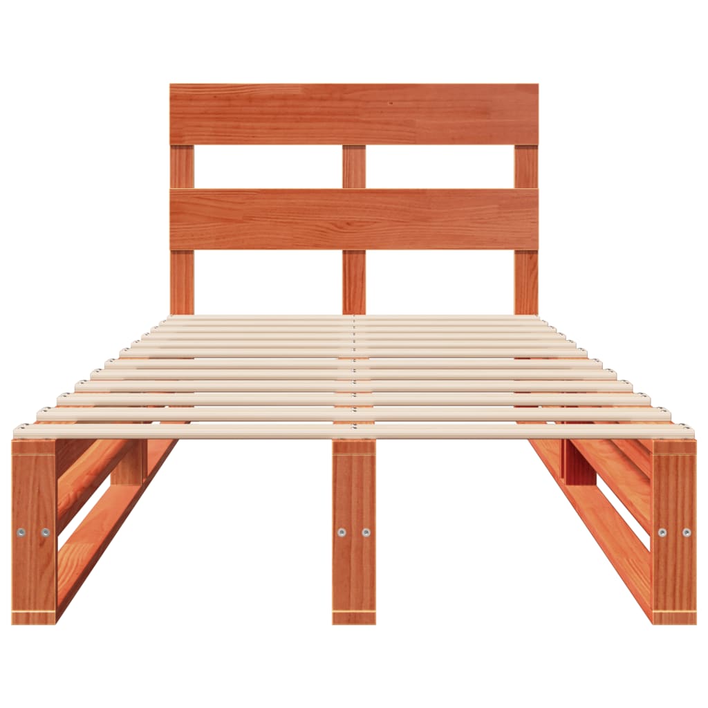 Letto senza Materasso Marrone Cera 90x190 cm in Legno di Pino