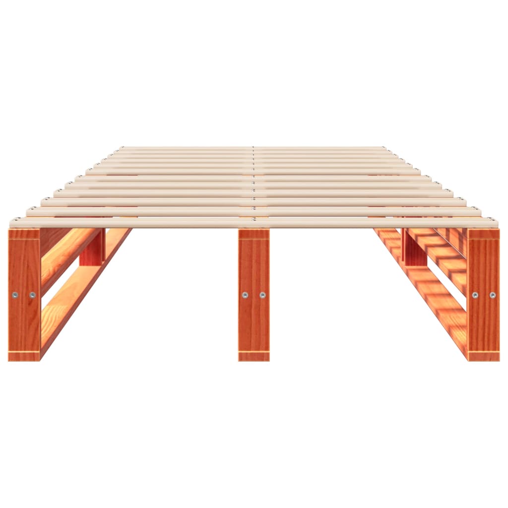 Letto senza Materasso Marrone Cera 90x200 cm Legno di Pino