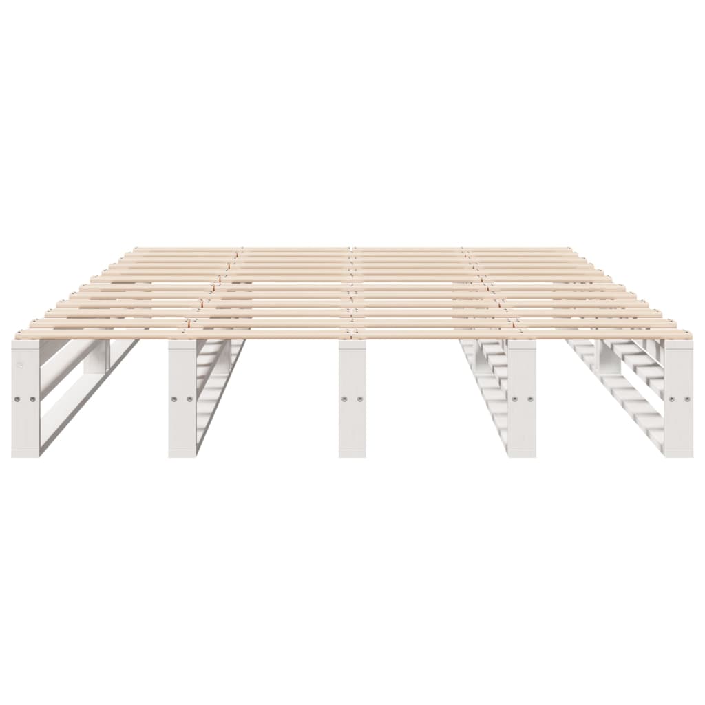 Letto senza Materasso Bianco 120x200 cm Legno Massello di Pino