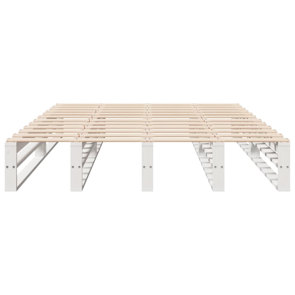 Letto senza Materasso Bianco 140x200 cm Legno Massello di Pino