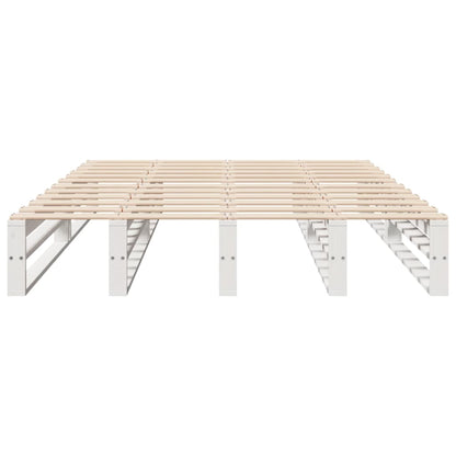 Letto senza Materasso Bianco 140x200 cm Legno Massello di Pino