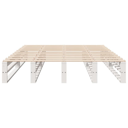 Letto senza Materasso Bianco 150x200 cm Legno Massello di Pino