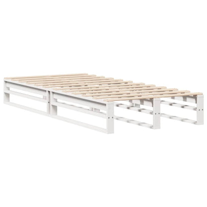 Letto senza Materasso Bianco 75x190 in Legno Massello di Pino
