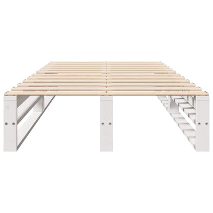 Letto senza Materasso Bianco 75x190 in Legno Massello di Pino