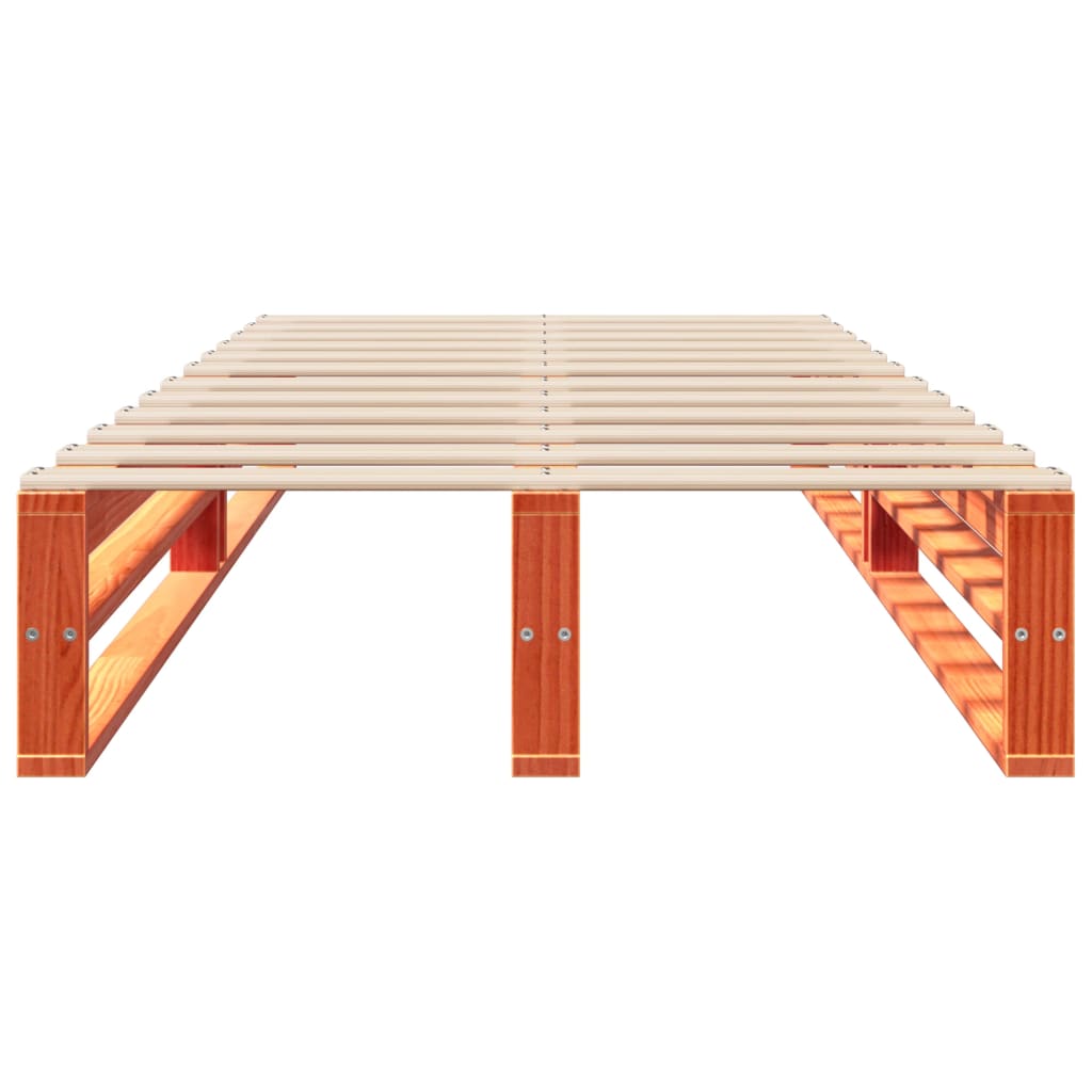 Letto senza Materasso Marrone Cera 90x190 cm in Legno di Pino