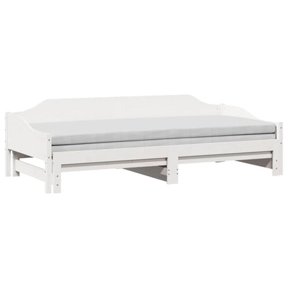 Divano Letto con Letto Estraibile Bianco 80x200cm Massello Pino