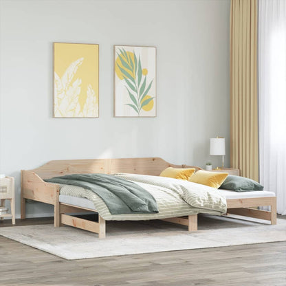 Divano Letto con Letto Estraibile 90x200cm Legno Massello Pino