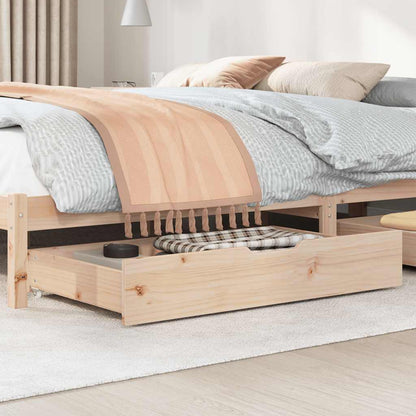 Cassettoni da Letto con Ruote 2 pz 95x55x16 cm in Legno di Pino