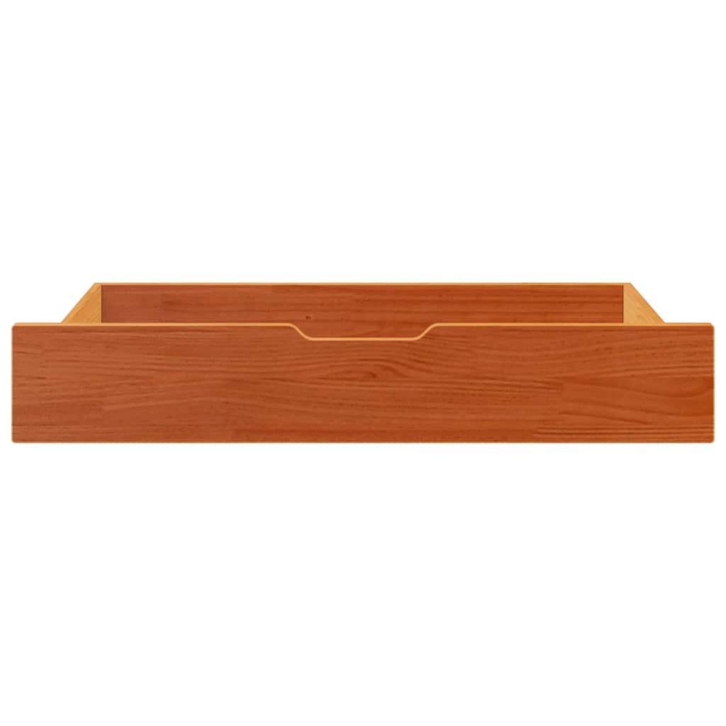 Cassettoni per Letto 2pz Marrone Cera 95x55x16 cm Legno di Pino