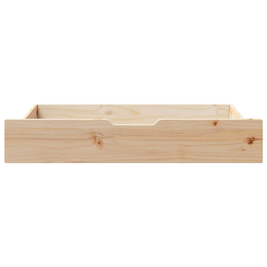 Cassettoni Letto con Ruote 2 pz 90x55x16 cm Legno Massello Pino