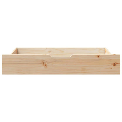 Cassettoni Letto con Ruote 2 pz 90x55x16 cm Legno Massello Pino