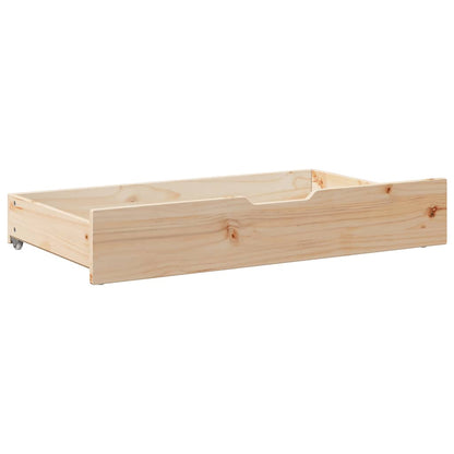 Cassettoni Letto con Ruote 2 pz 90x55x16 cm Legno Massello Pino