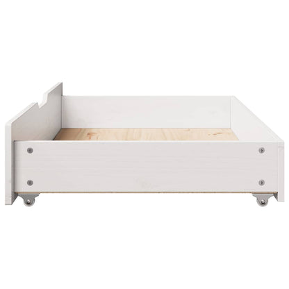 Cassettoni da Letto 2 pz Bianchi 90x55x17cm Legno Massello Pino