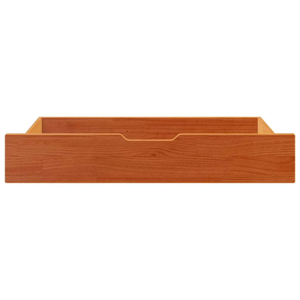 Cassettoni per Letto 2pz Marrone Cera 90x55x16 cm Legno di Pino