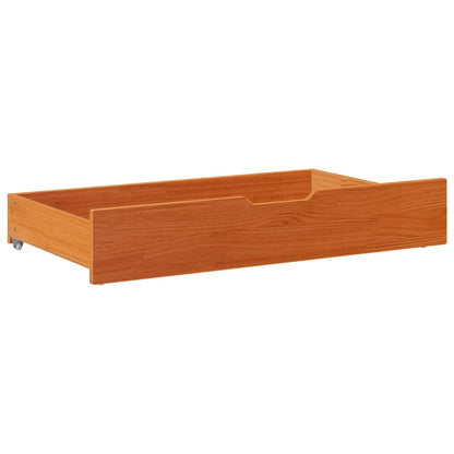 Cassettoni per Letto 2pz Marrone Cera 90x55x16 cm Legno di Pino