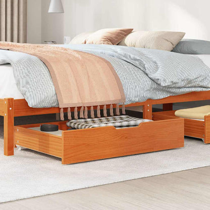 Cassettoni per Letto 2pz Marrone Cera 85x55x16 cm Legno di Pino