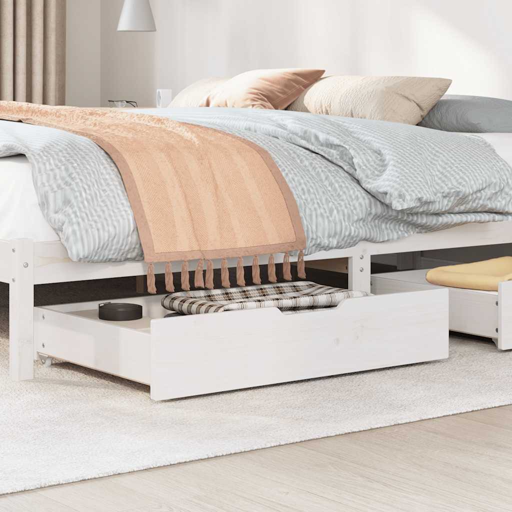 Cassettoni da Letto 2 pz Bianchi 80x55x17 cm in Legno di Pino