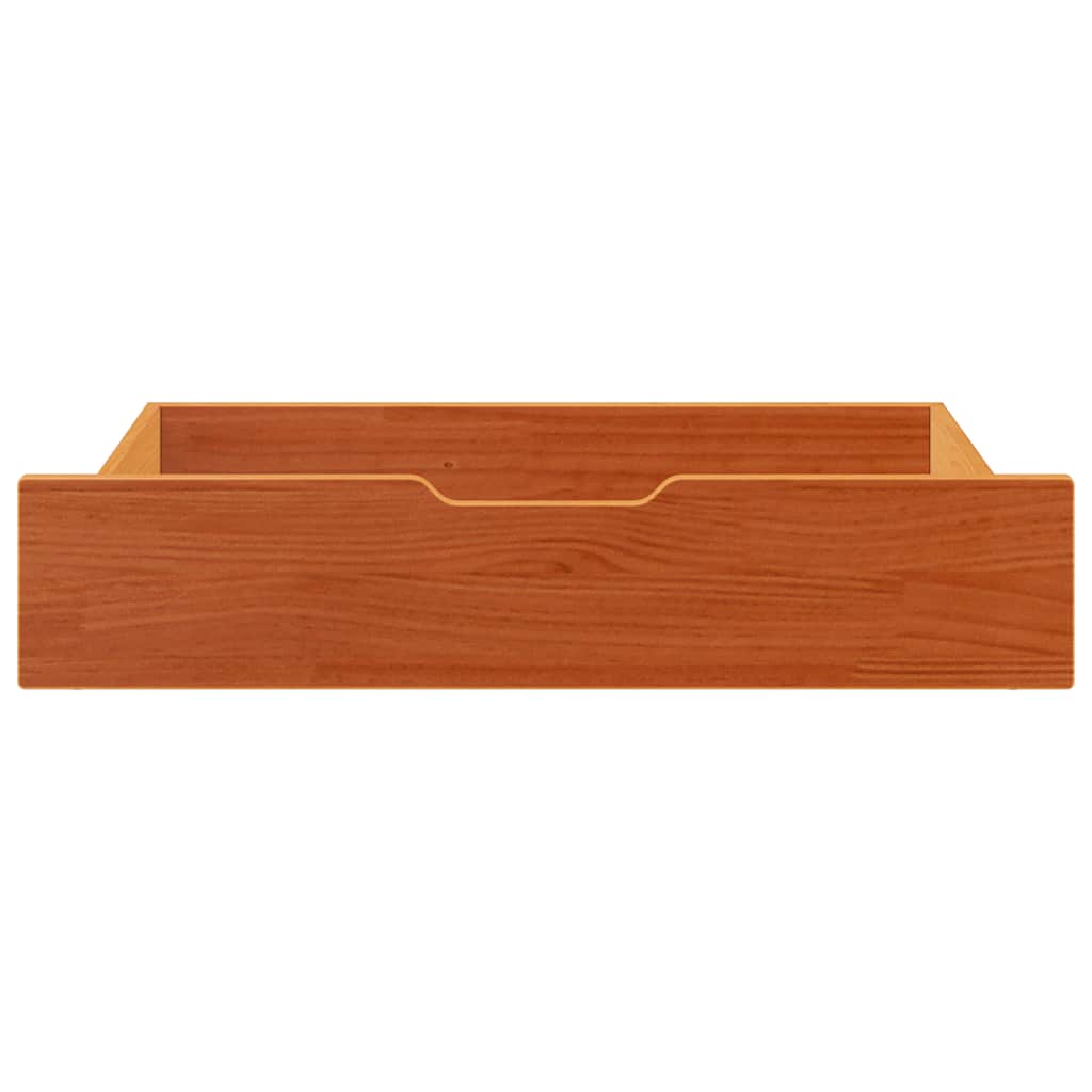 Cassettoni per Letto 2pz Marrone Cera 80x55x16 cm Legno di Pino