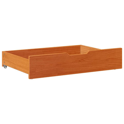 Cassettoni per Letto 2pz Marrone Cera 80x55x16 cm Legno di Pino