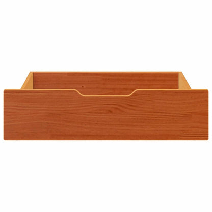Cassettoni per Letto 2pz Marrone Cera 75x55x16 cm Legno di Pino
