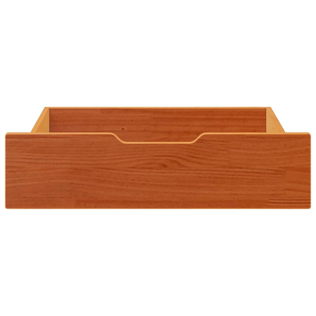 Cassettoni per Letto 2pz Marrone Cera 65x55x16 cm Legno di Pino