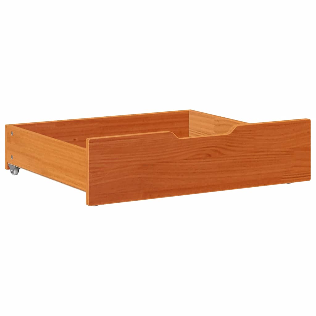 Cassettoni per Letto 2pz Marrone Cera 65x55x16 cm Legno di Pino