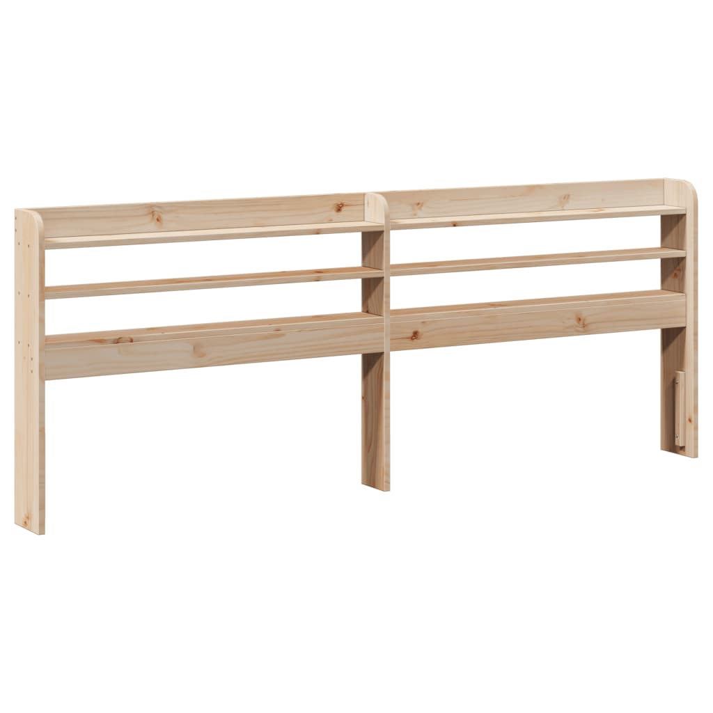 Testiera con Ripiani 200 cm in Legno Massello di Pino