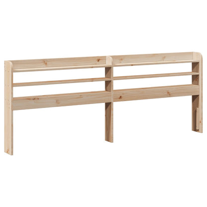 Testiera con Ripiani 200 cm in Legno Massello di Pino