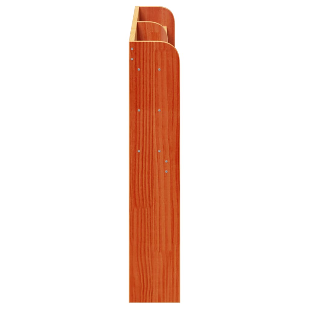 Testiera con Ripiani Marrone Cera 140 cm Legno Massello di Pino