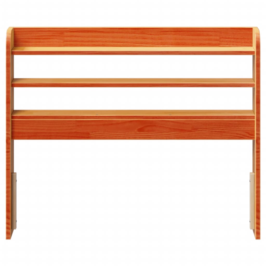 Testiera con Ripiani Marrone Cera 90 cm Legno Massello di Pino