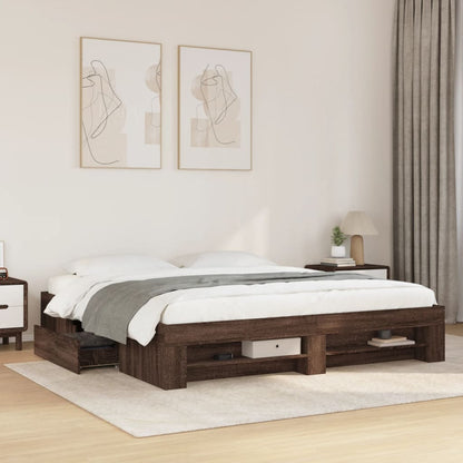 Giroletto senza Materasso Rovere Marrone 180x200 cm Truciolato
