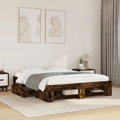 Giroletto senza Materasso Rovere Fumo 160x200 cm in Truciolato