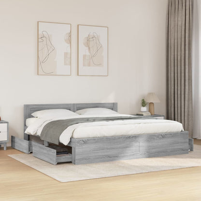 Giroletto Testiera Grigio Sonoma 200x200 cm Legno Multistrato