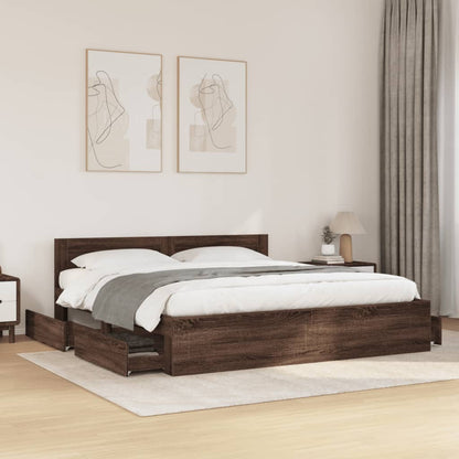 Giroletto Testiera Rovere Marrone 200x200 cm Legno Multistrato