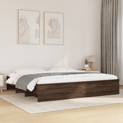 Giroletto senza Materasso Rovere Marrone 200x200 cm Truciolato