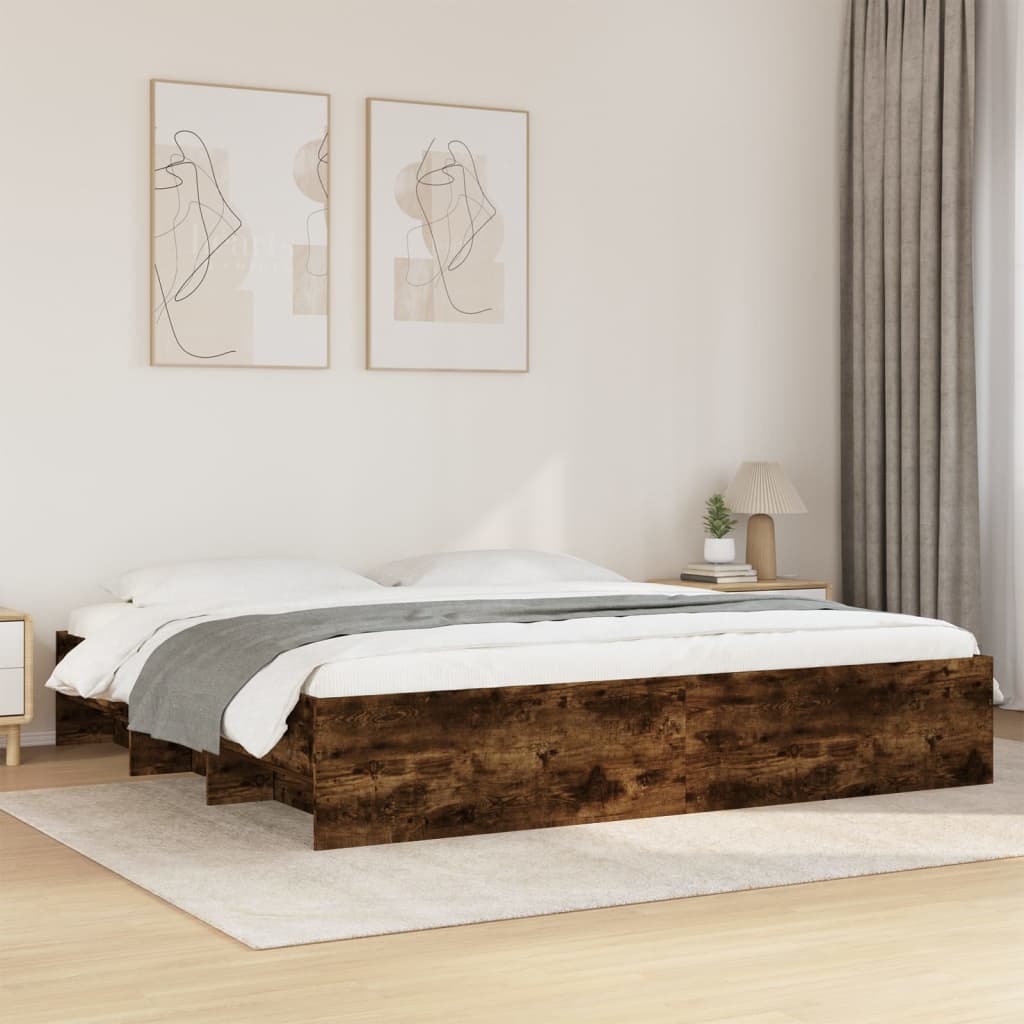 Giroletto senza Materasso Rovere Fumo 180x200 cm in Truciolato