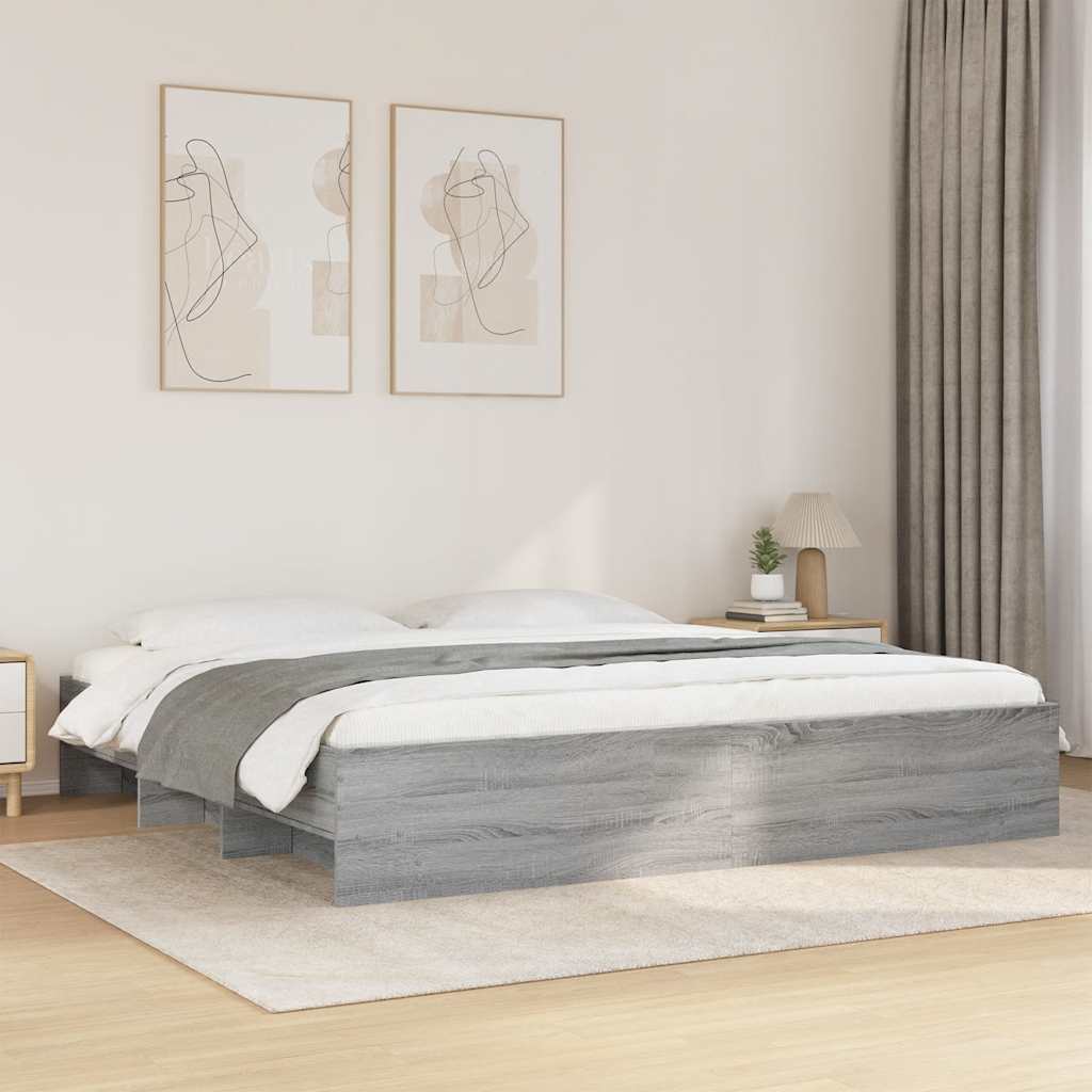 Giroletto senza Materasso Grigio Sonoma 180x200 cm Truciolato