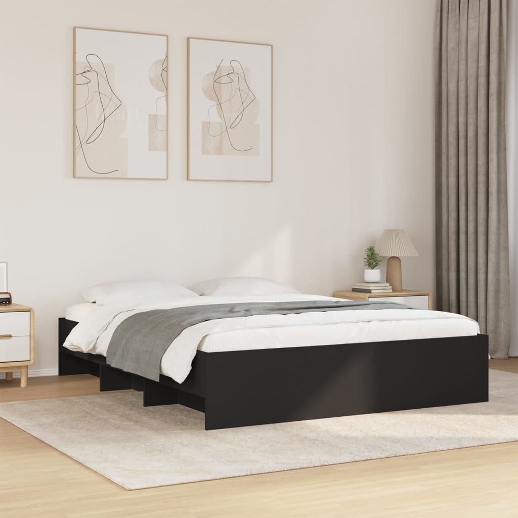 Giroletto senza Materasso Nero 160x200 cm in Legno Multistrato