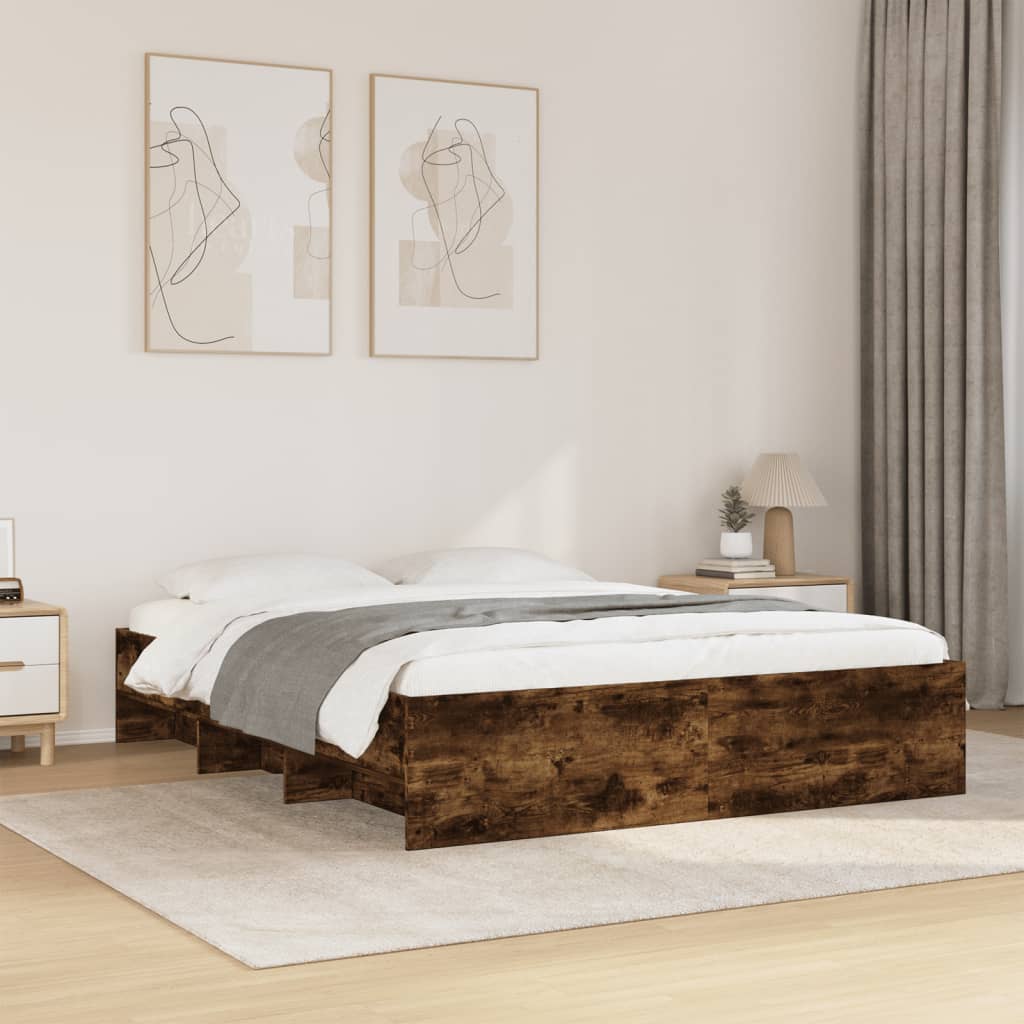 Giroletto senza Materasso Rovere Fumo 160x200 cm in Truciolato