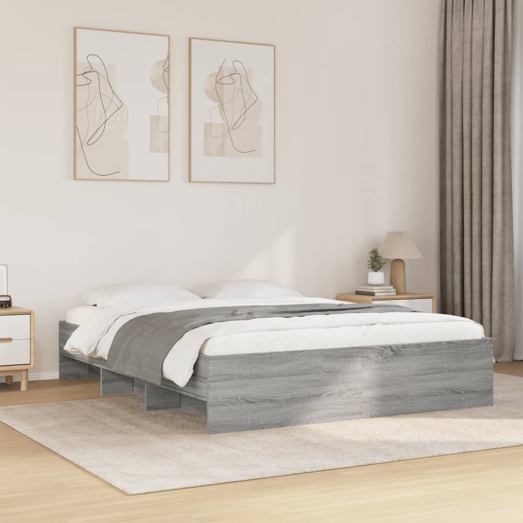 Giroletto senza Materasso Grigio Sonoma 160x200 cm Truciolato