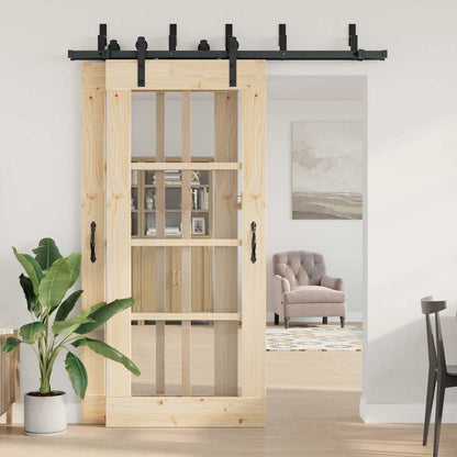 Kit di Binari per Porte Scorrevoli 183 cm Acciaio Nero