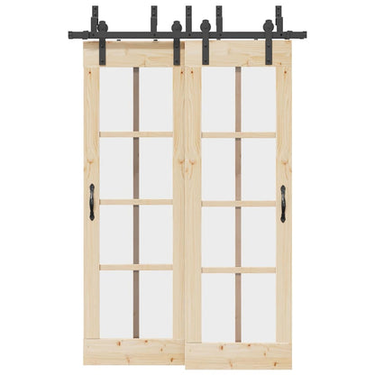 Kit di Binari per Porte Scorrevoli 152,5 cm Acciaio Nero