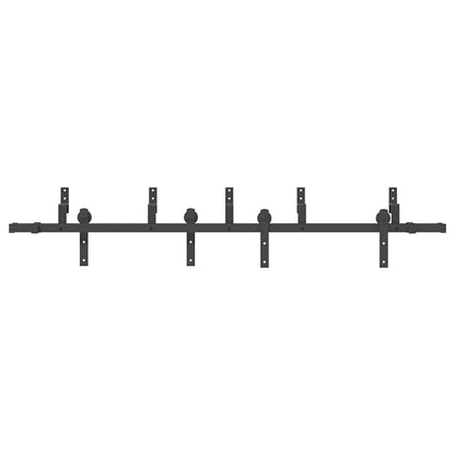 Kit di Binari per Porte Scorrevoli 213,5 cm Acciaio Nero
