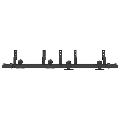 Kit di Binari per Porte Scorrevoli 152,5 cm Acciaio Nero