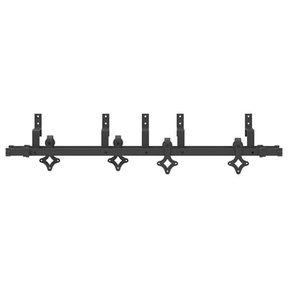 Kit di Binari per Porte Scorrevoli 152,5 cm Acciaio Nero