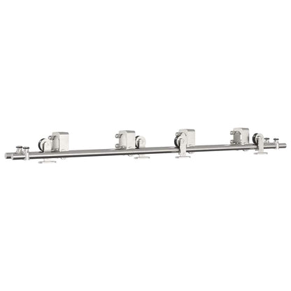 Kit Binari Porta Scorrevole 183 cm Acciaio Inossidabile Argento