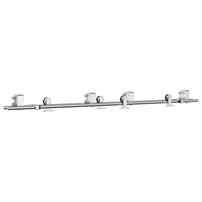Kit Binari Porta Scorrevole 183 cm Acciaio Inossidabile Argento