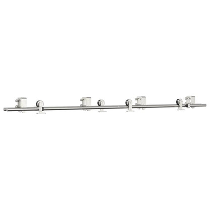 Kit Binari Porta Scorrevole 200 cm Acciaio Inossidabile Argento
