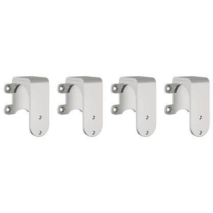 Kit Binari Porta Scorrevole 200 cm Acciaio Inossidabile Argento