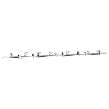 Kit Binari Porta Scorrevole 366 cm Acciaio Inossidabile Argento